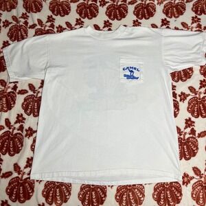 Vintage Camel Big Vegas Groove Blender T‎ Shirt Mens XL White Pocket Tee 1996